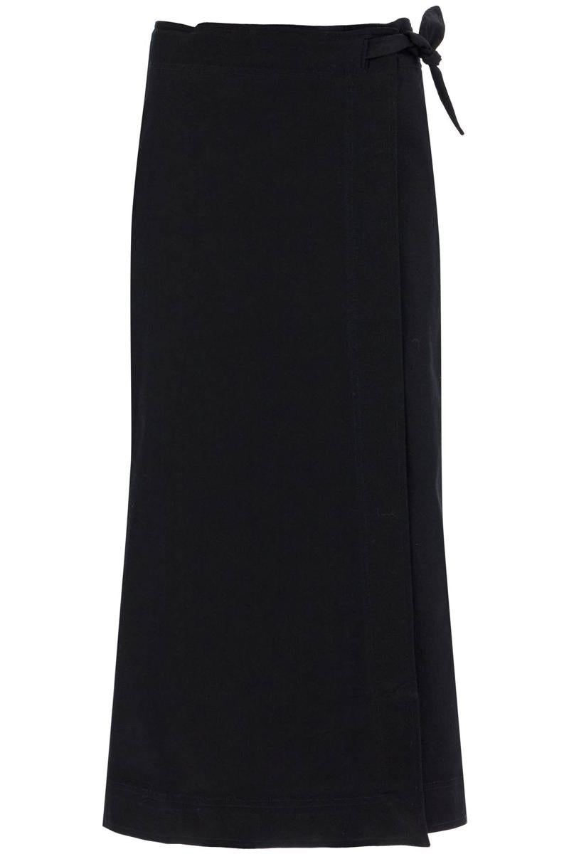 Ganni LONG WRAP SKIRT WITH POCKETS - 1