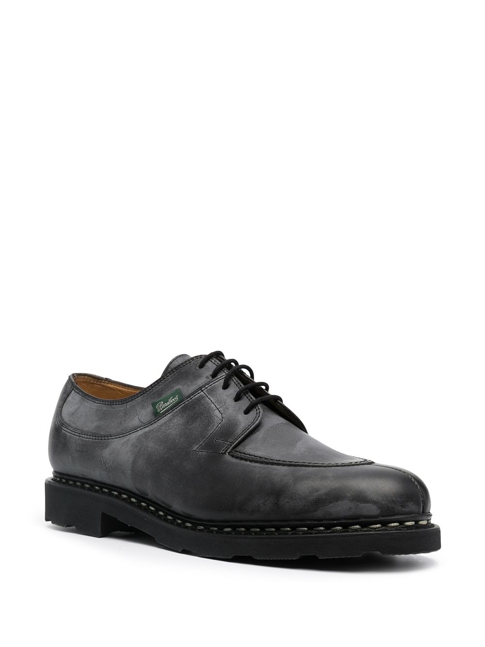 distressed leather lace-up shoes - 2