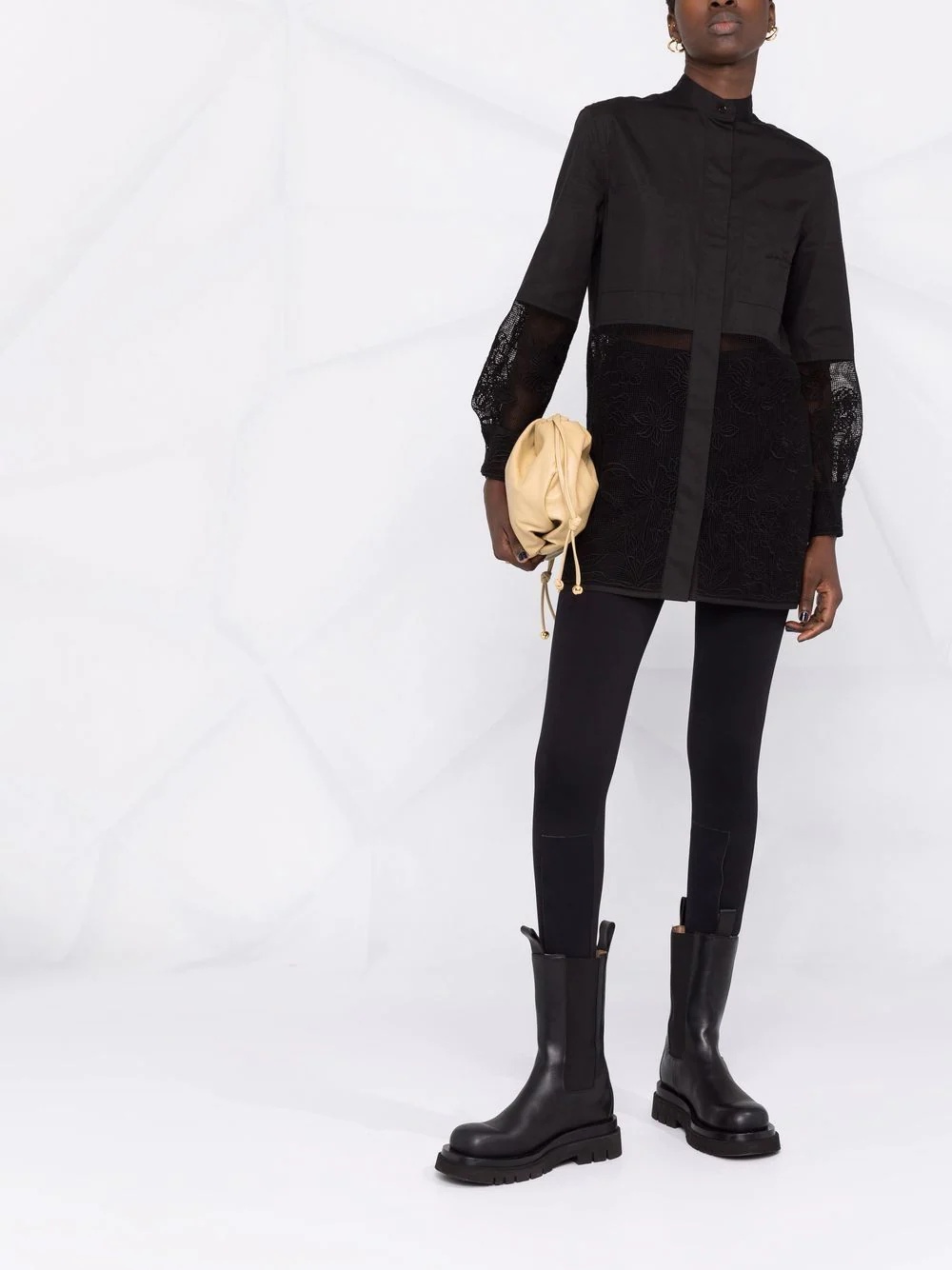 longline cordonetto lace shirt - 2