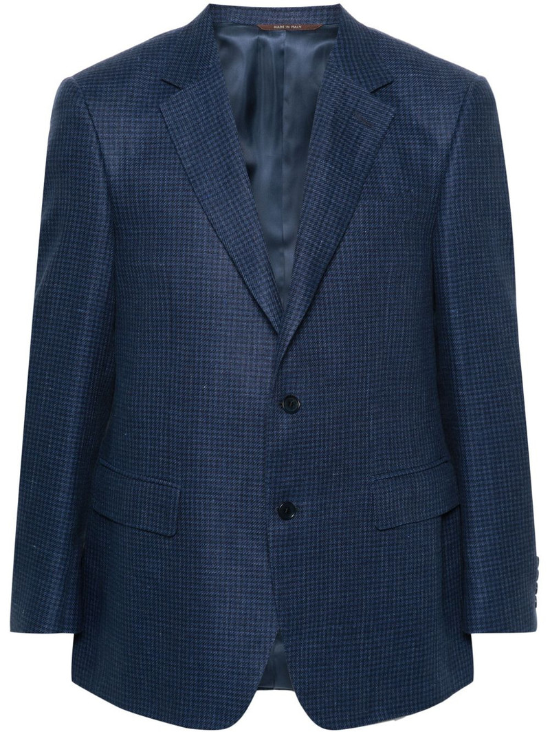 houndstooth linen-blend blazer 1