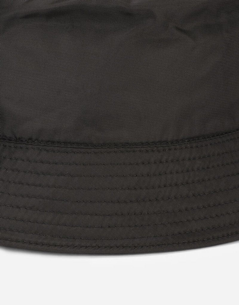 Nylon bucket hat with branded plate 3