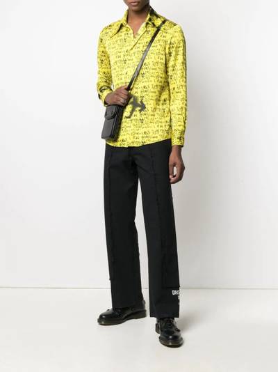 Sankuanz slogan-print flared trousers outlook