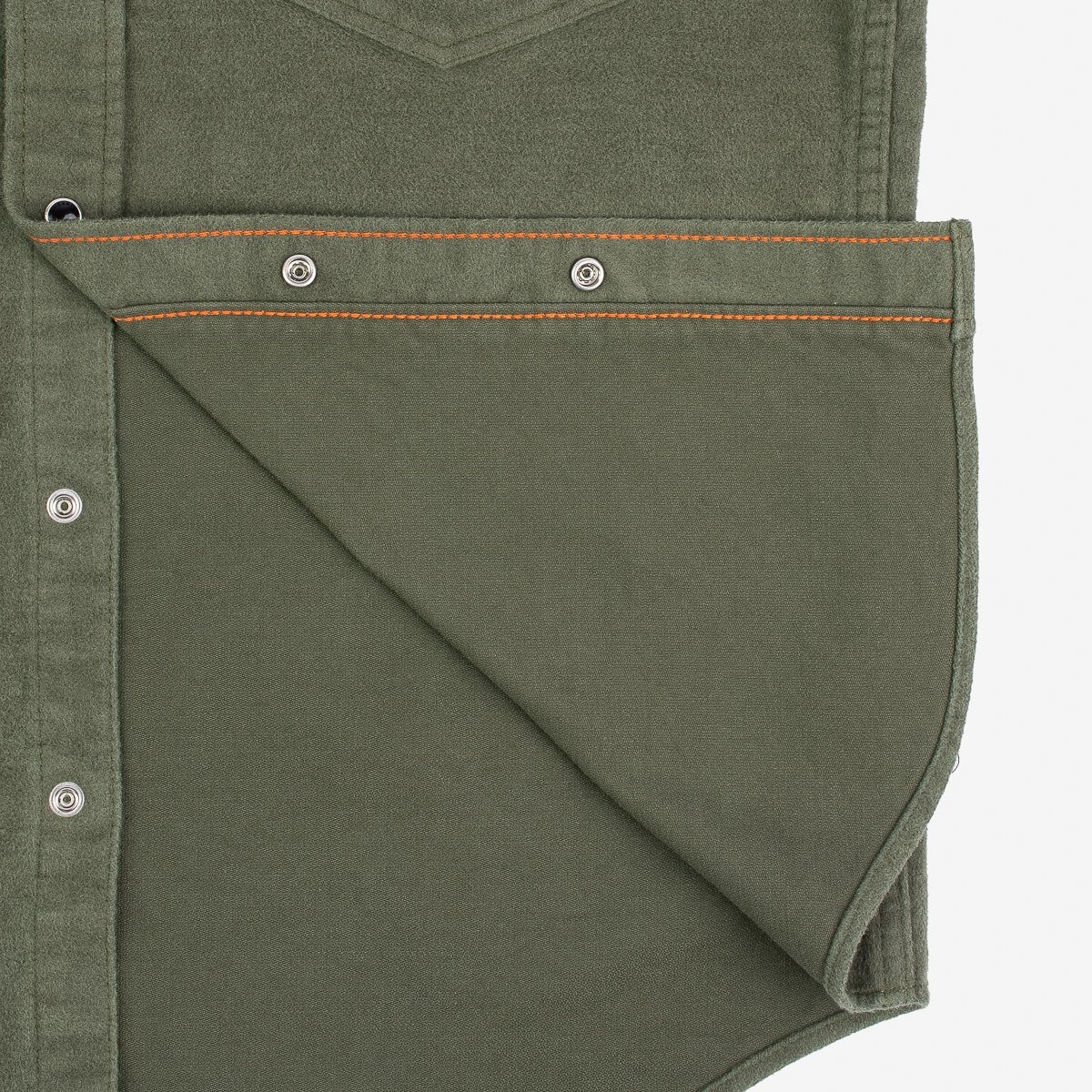 IHSH-330-ODG 9oz Raised Whipcord Western Shirt - Olive - 12