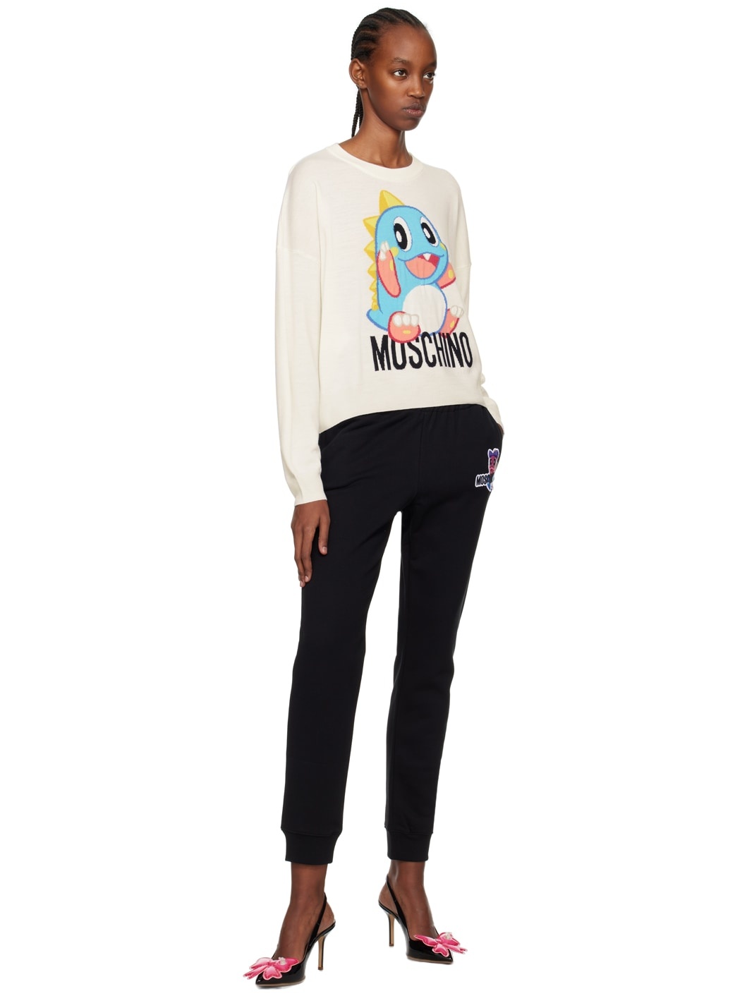 【関税込み】Moschino ブラック Puzzle Bobble ラウンジパンツ Moschino Black Puzzle Bobble Lounge Pants | REVERSIBLE