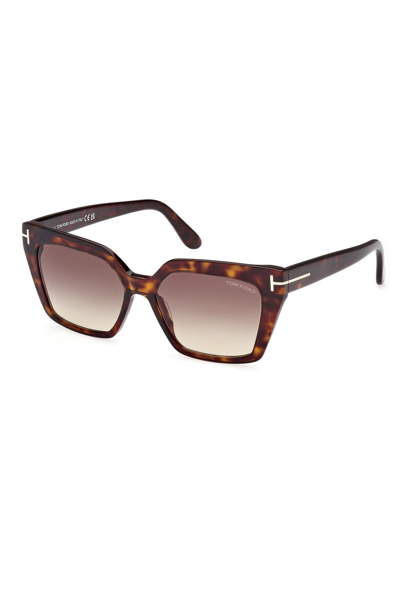 TOM FORD TOM FORD Winona 53mm Gradient Cat Eye Sunglasses in Shiny Havana /Gradient Brown at Nordstrom outlook