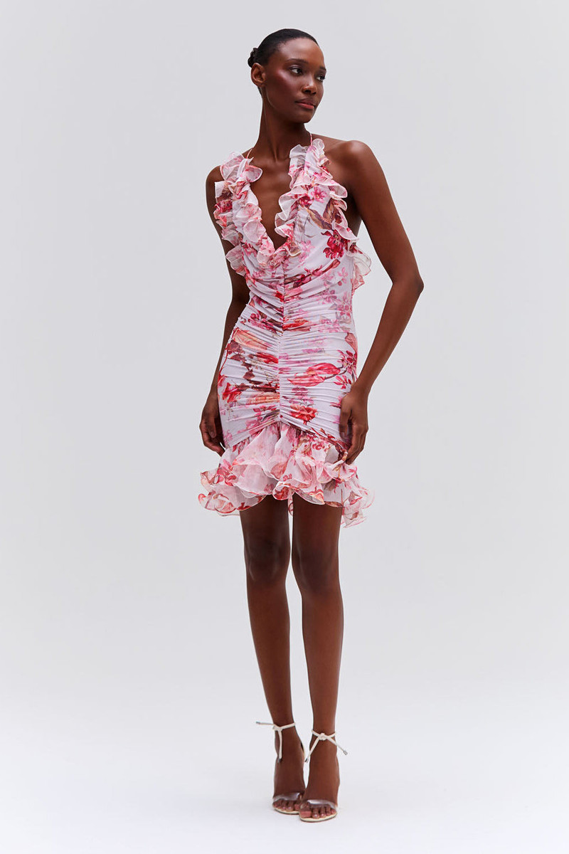 PatBO Floral Haze Stretch Tulle Sleeveless Mini Dress outlook
