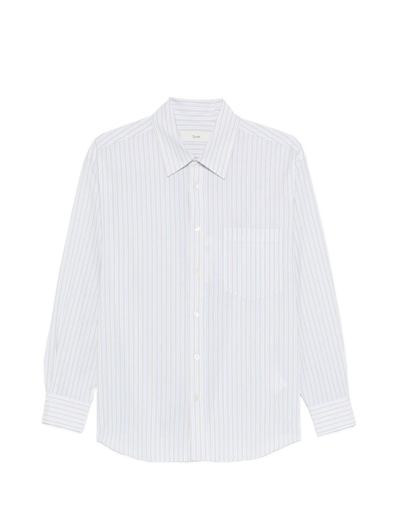 striped-pattern chest-pocket shirt 1