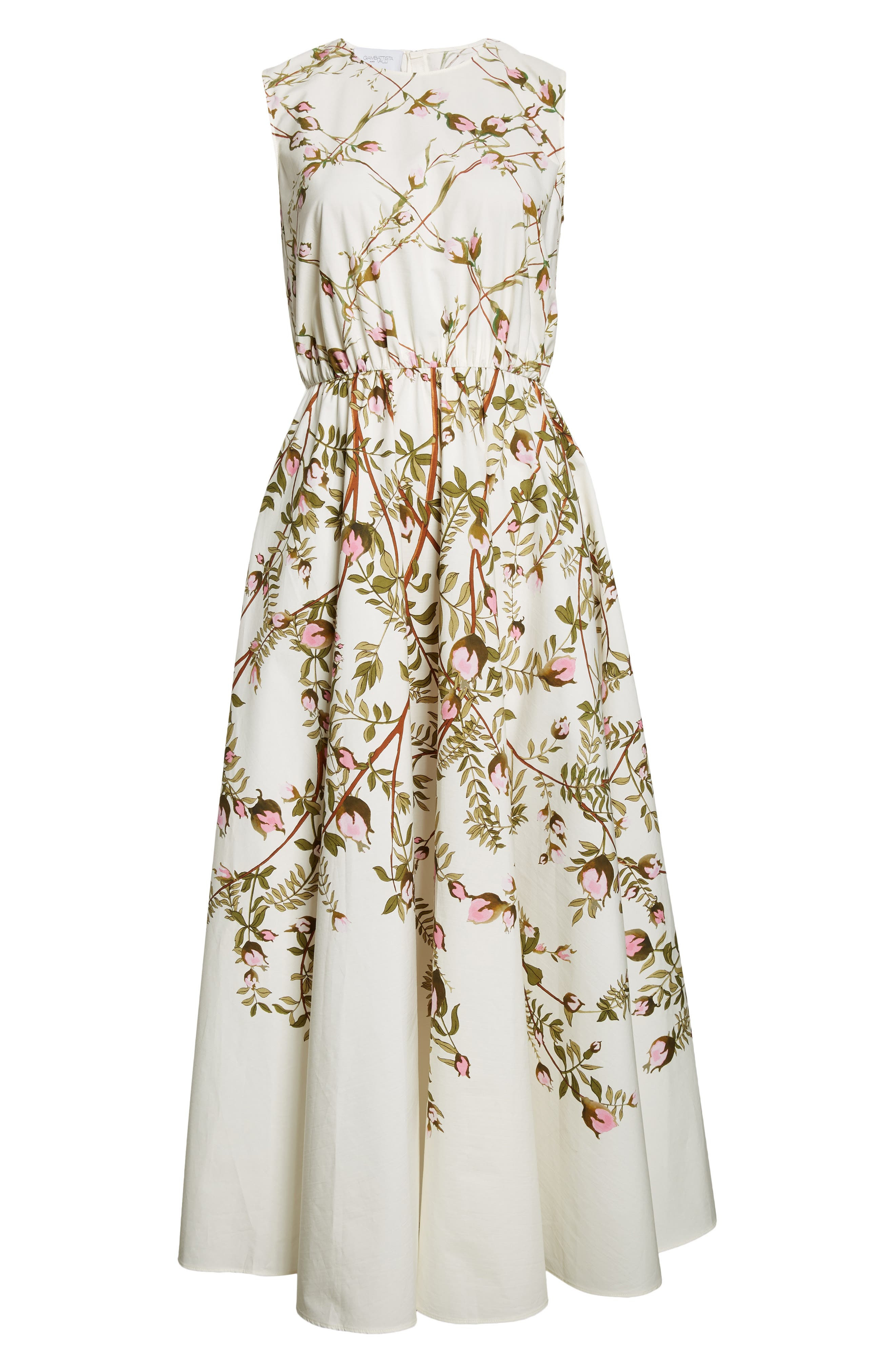 Giambattista Valli Floral Sleeveless Cotton Midi Dress in Rose Multi at Nordstrom - 5