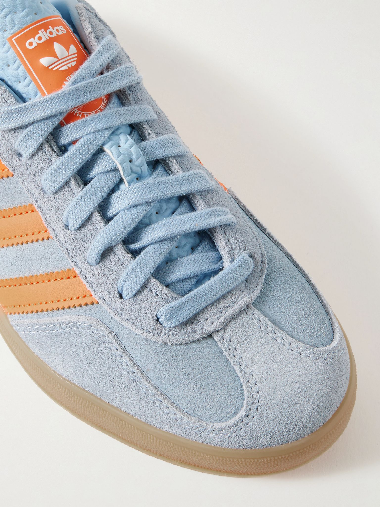 Gazelle Indoor Leather-Trimmed Suede Sneakers Sky blue - 5