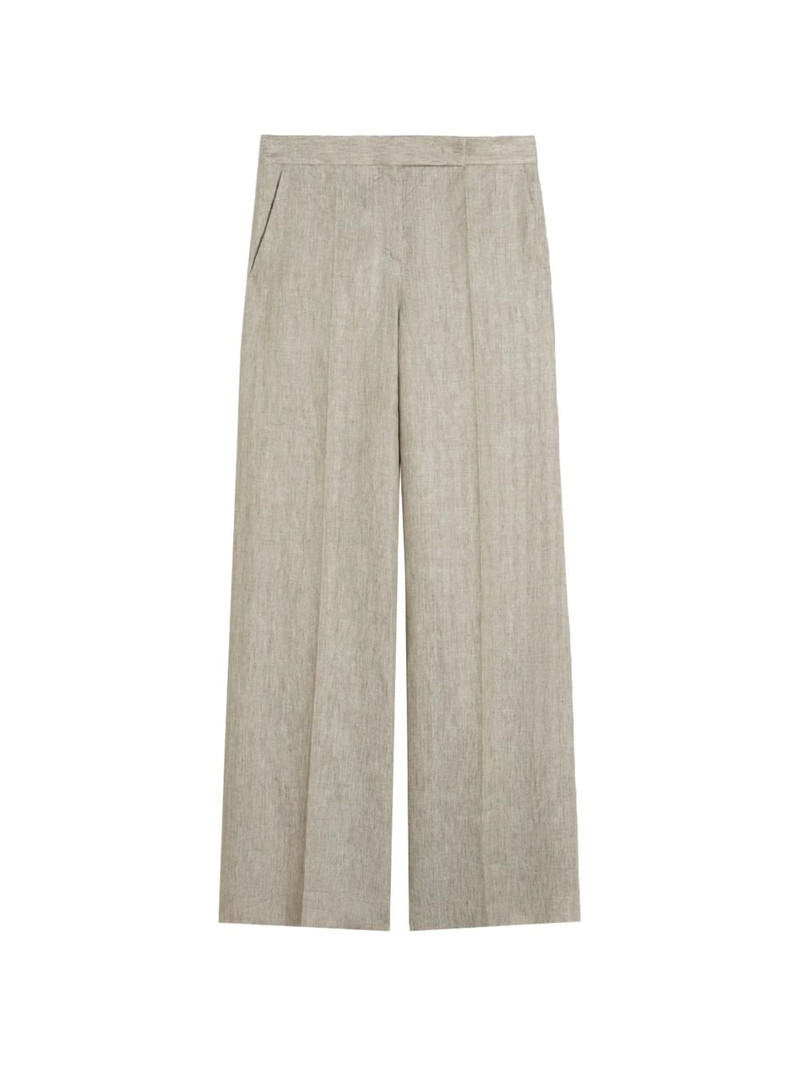 Herringbone linen twill trousers 1