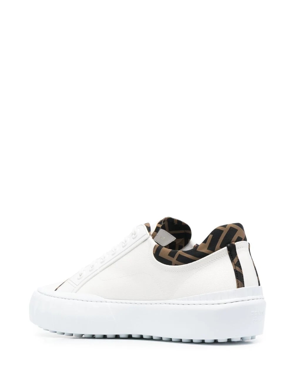 FF-trim leather sneakers - 3