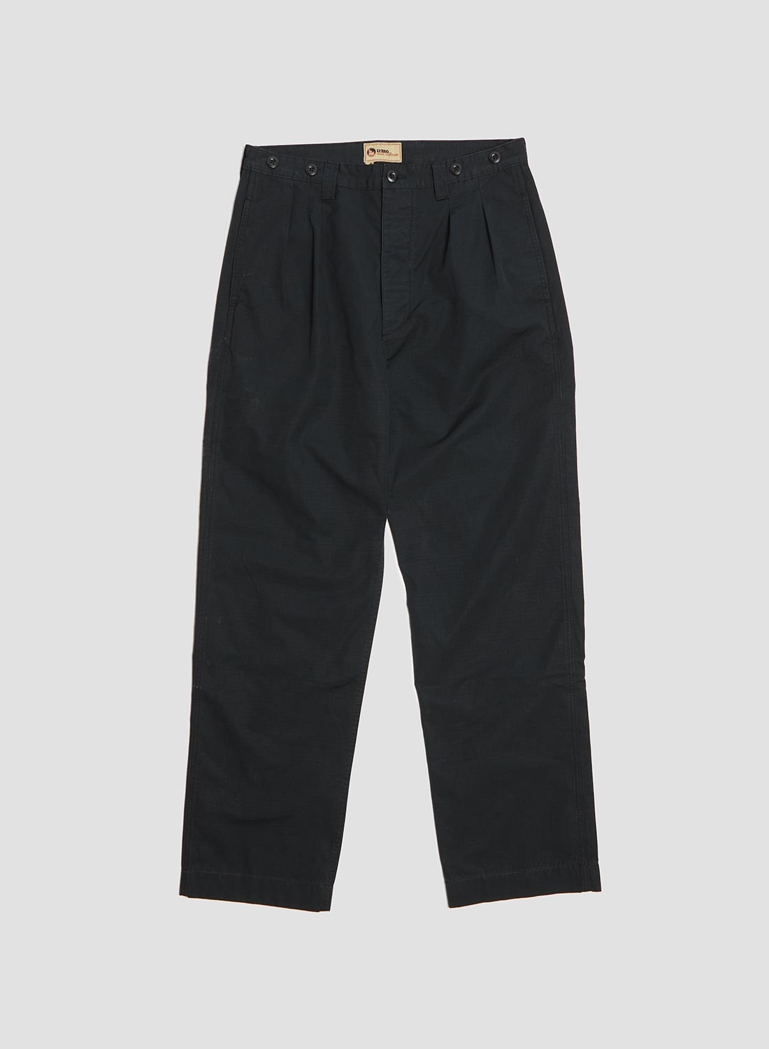 Pleated Chino Ripstop in Black - 1