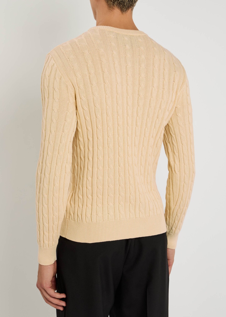 Valentino Garavani Vlogo Cable-knit Cotton Jumper - 3
