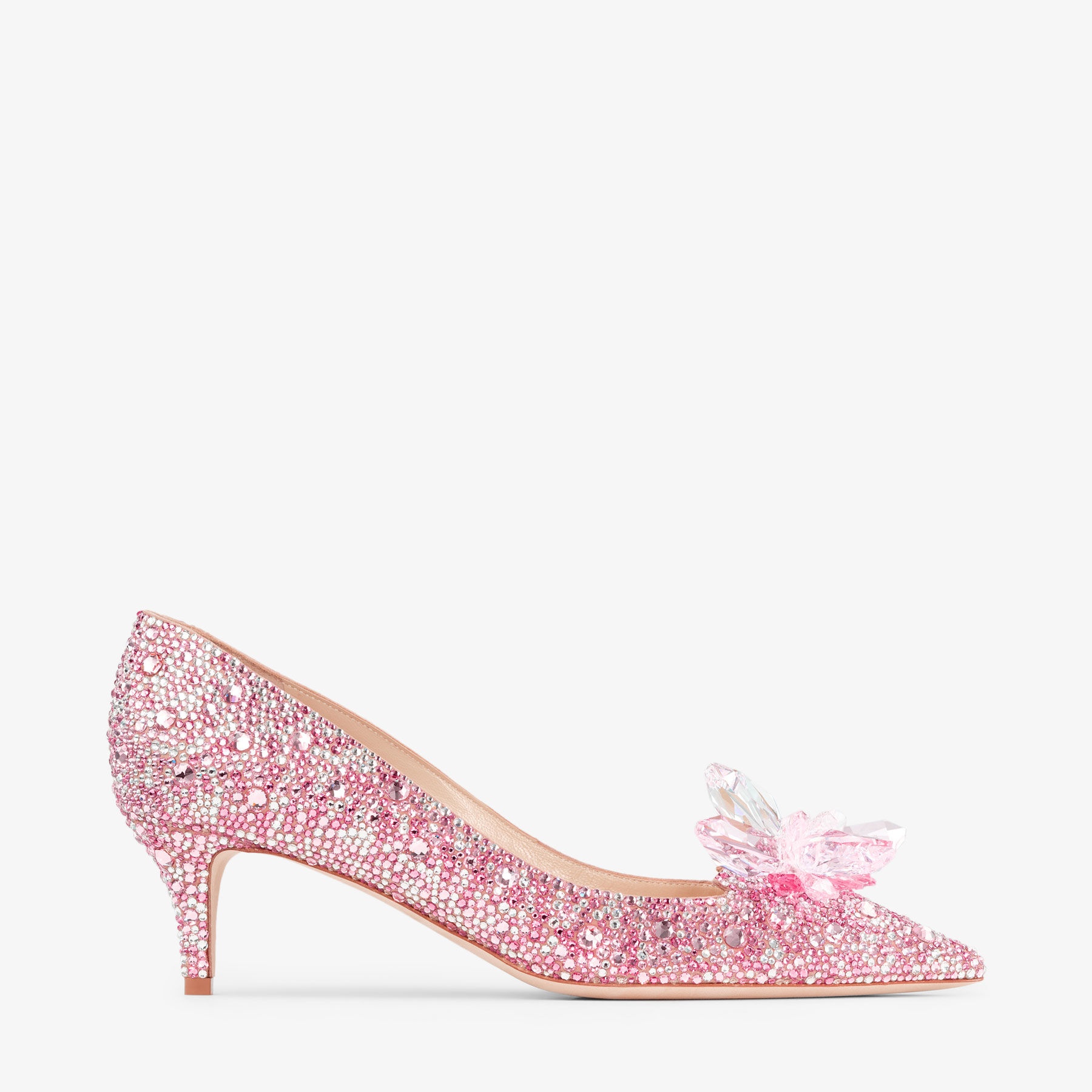 JIMMY CHOO Allure Rose Mix Suede and Crystal Covered Pointy