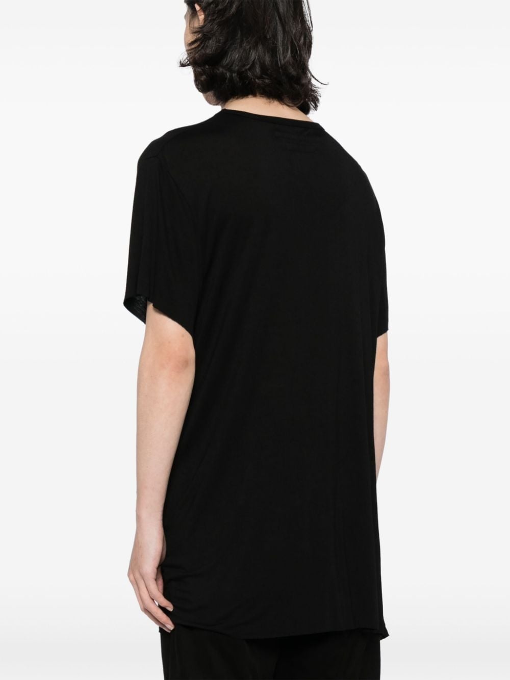 draped round-neck T-shirt - 4