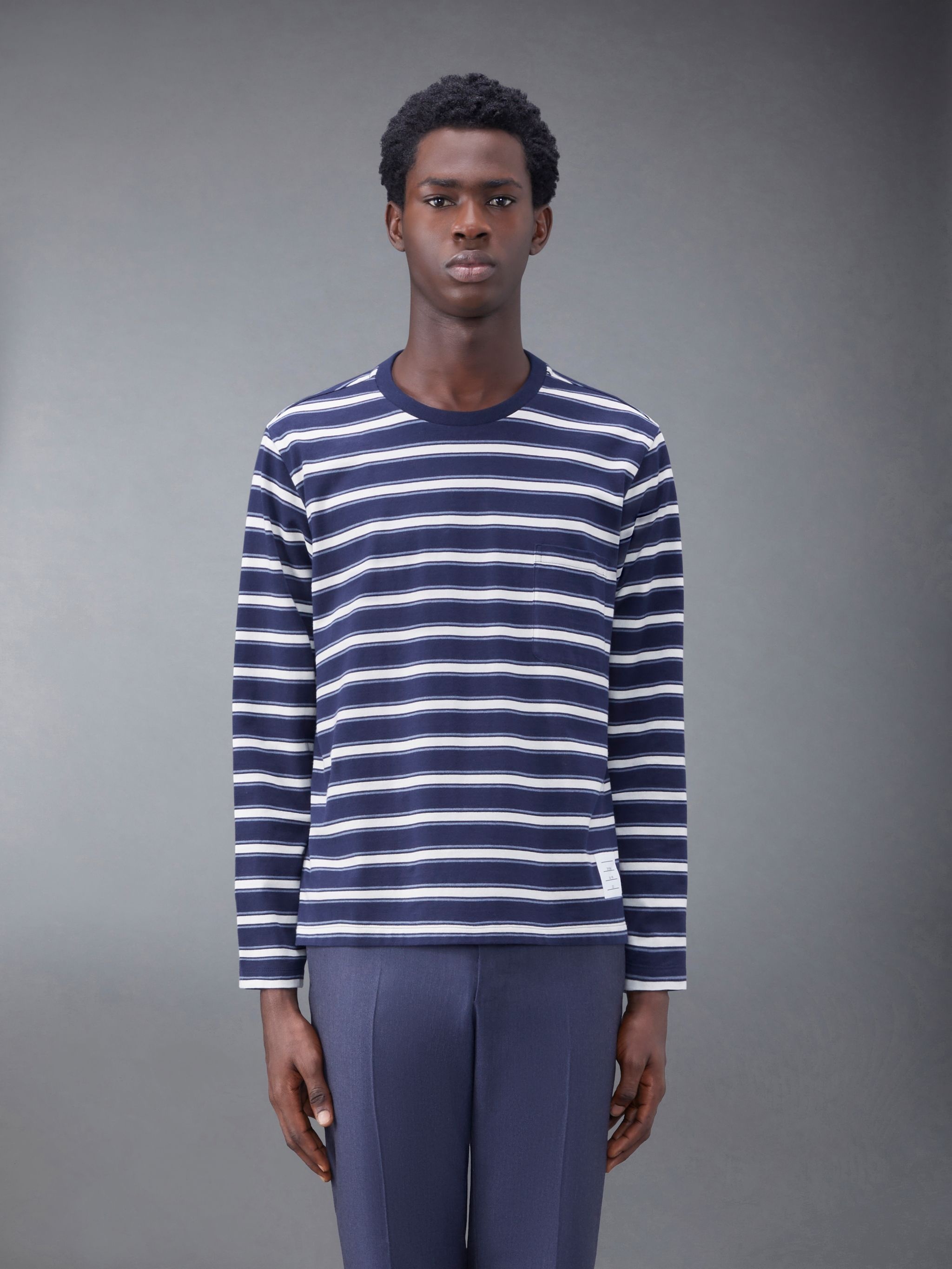Stripe Jersey Oversized Long Sleeve Tee - 1