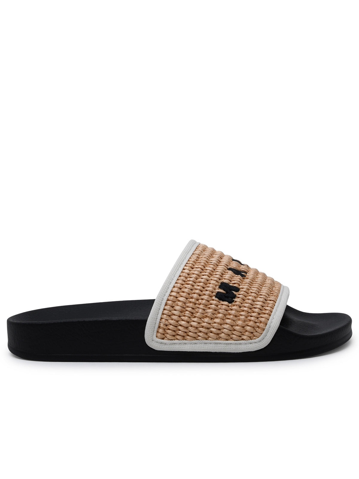 logo-print raffia pool sliders - 1