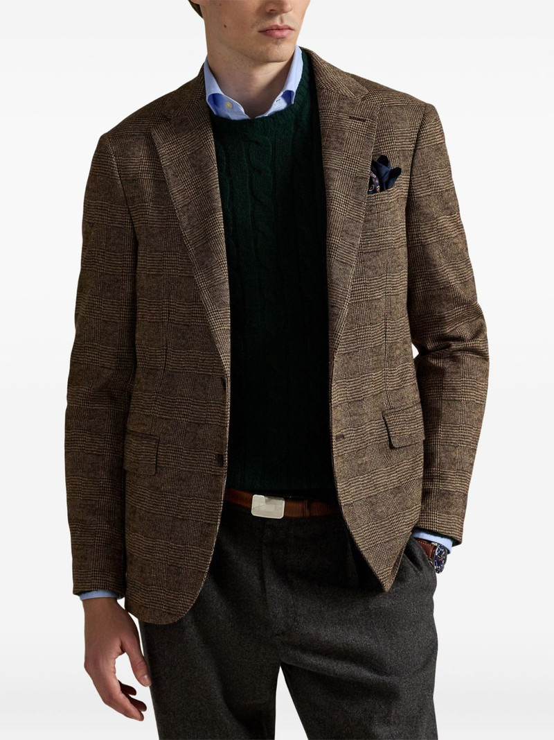 checke-pattern single-breasted blazer 3