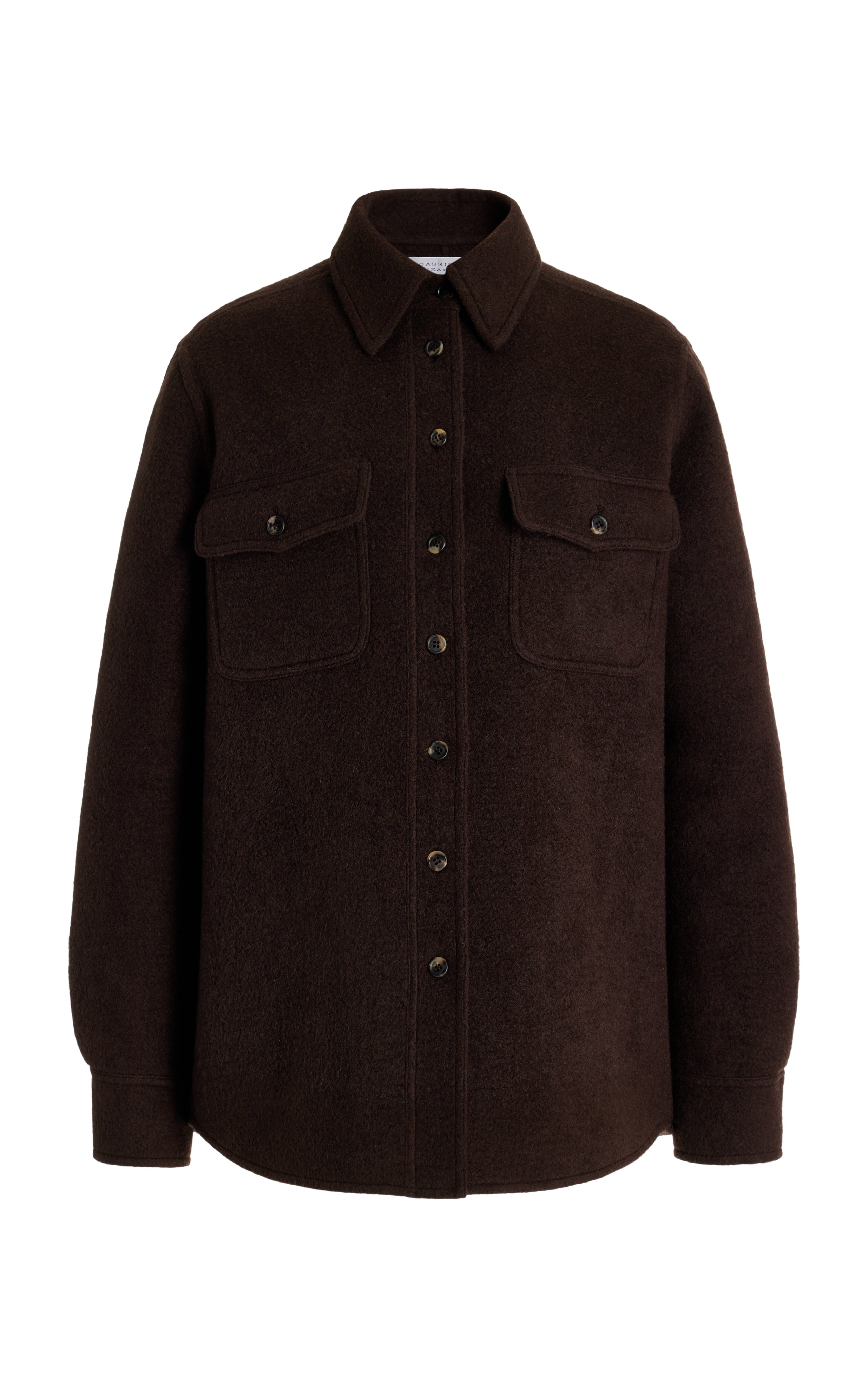 John Austin Top in Chocolate Recycled Cashmere Felt - 1