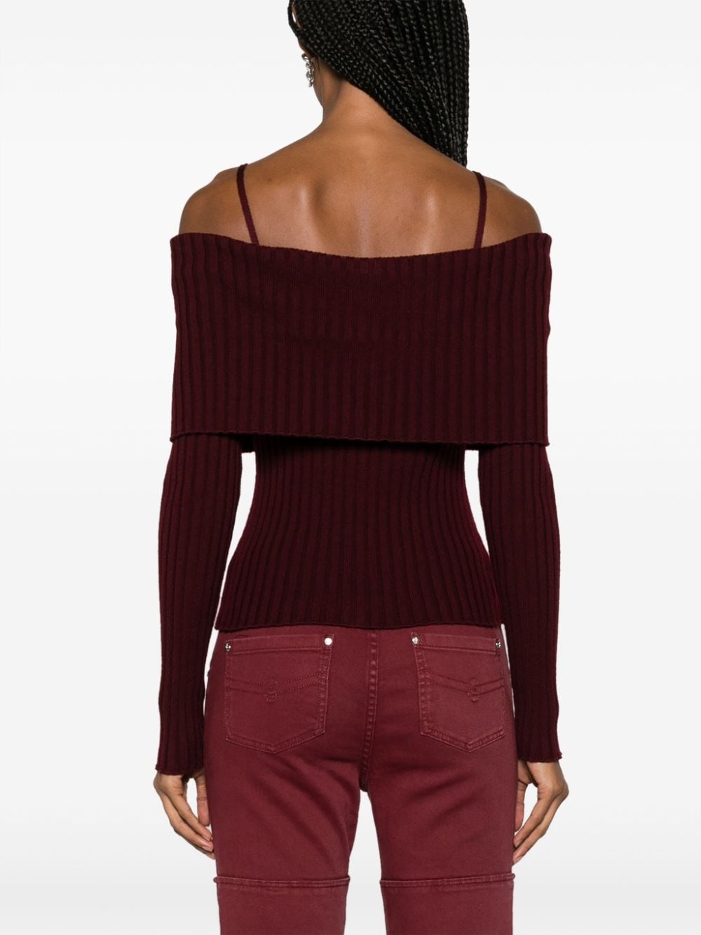 ribbed-knit wool top - 4
