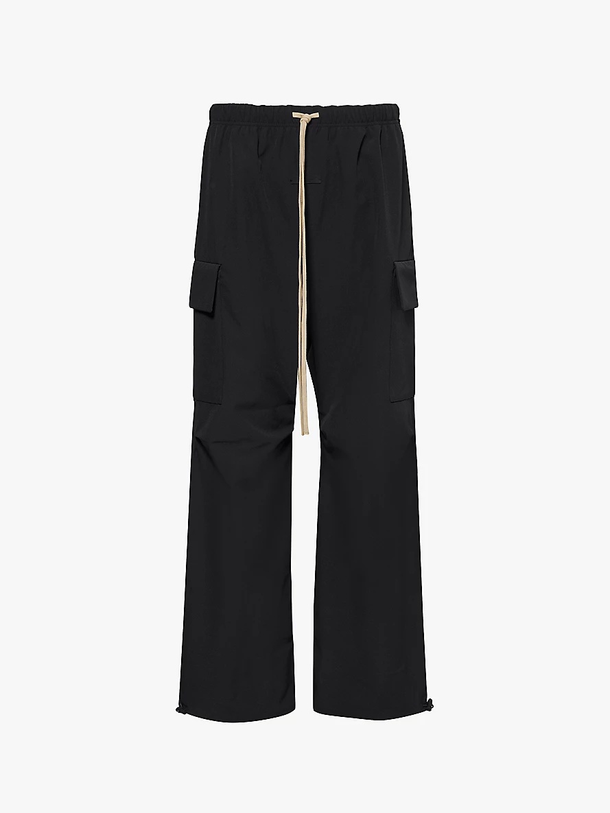 Essentials bonded wide-leg stretch-woven trousers - 1