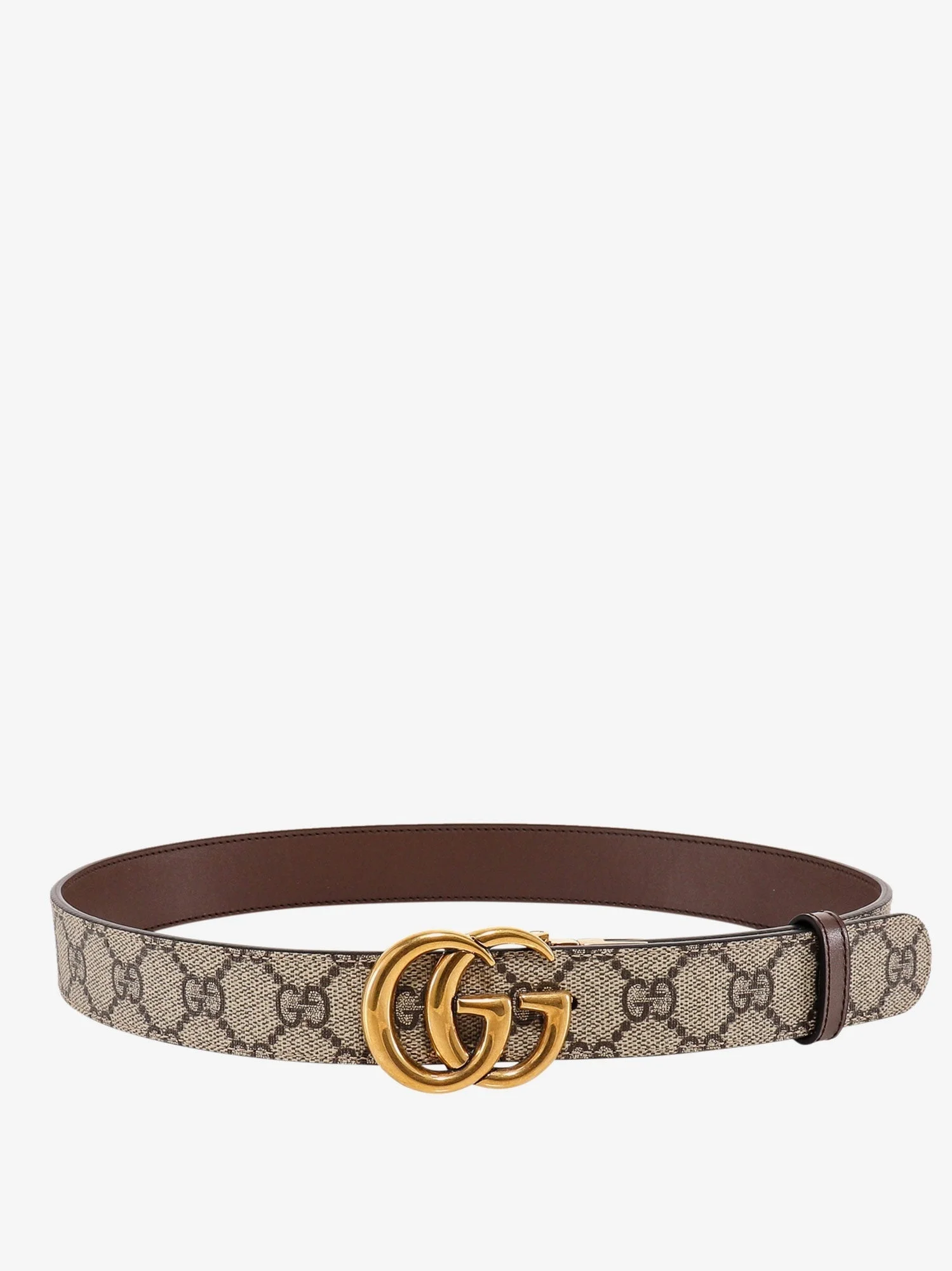 Gucci Women Leather And Gg Supreme Fabric Gg Belt - 1