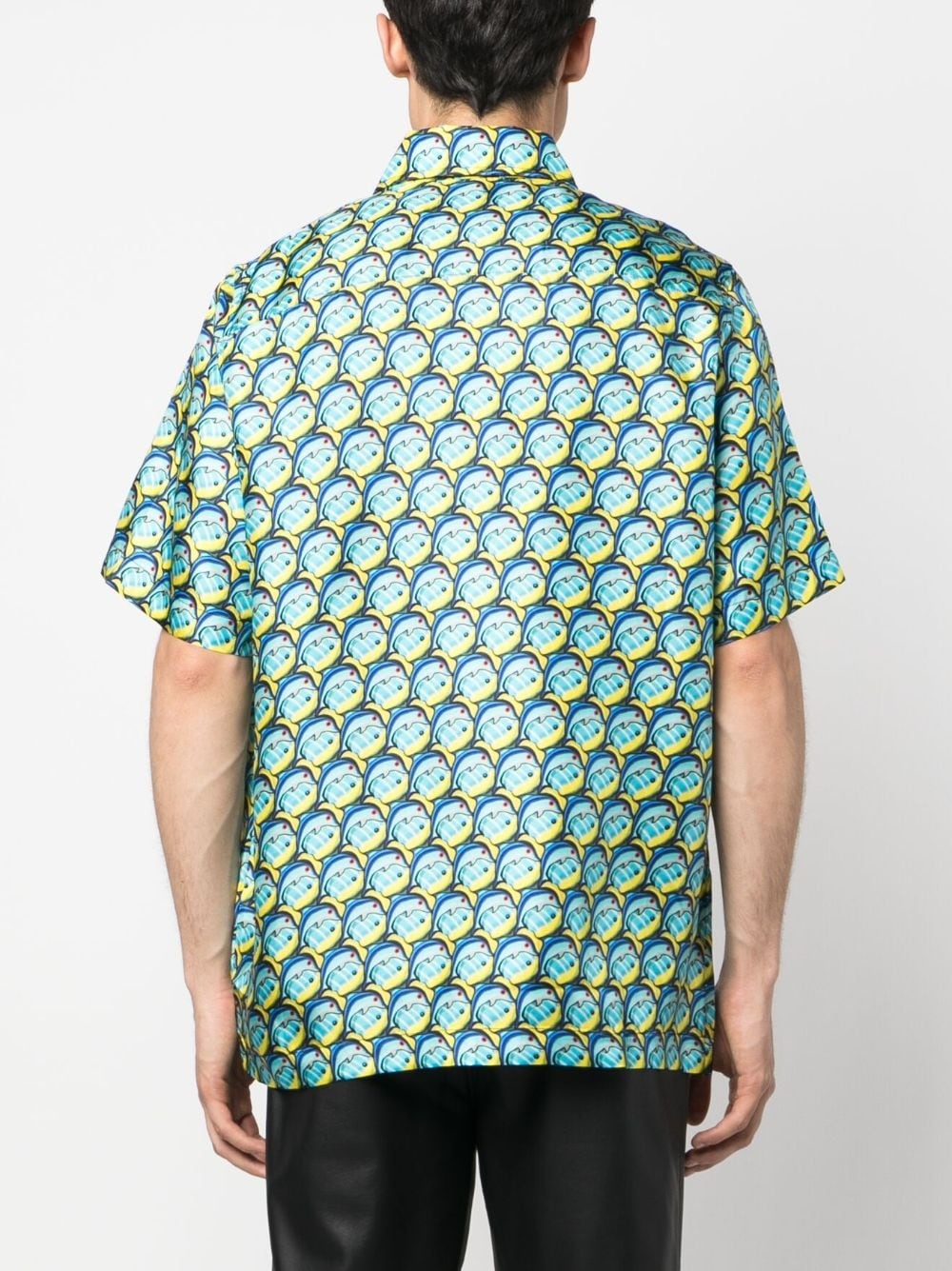 dolphin-print silk shirt - 4