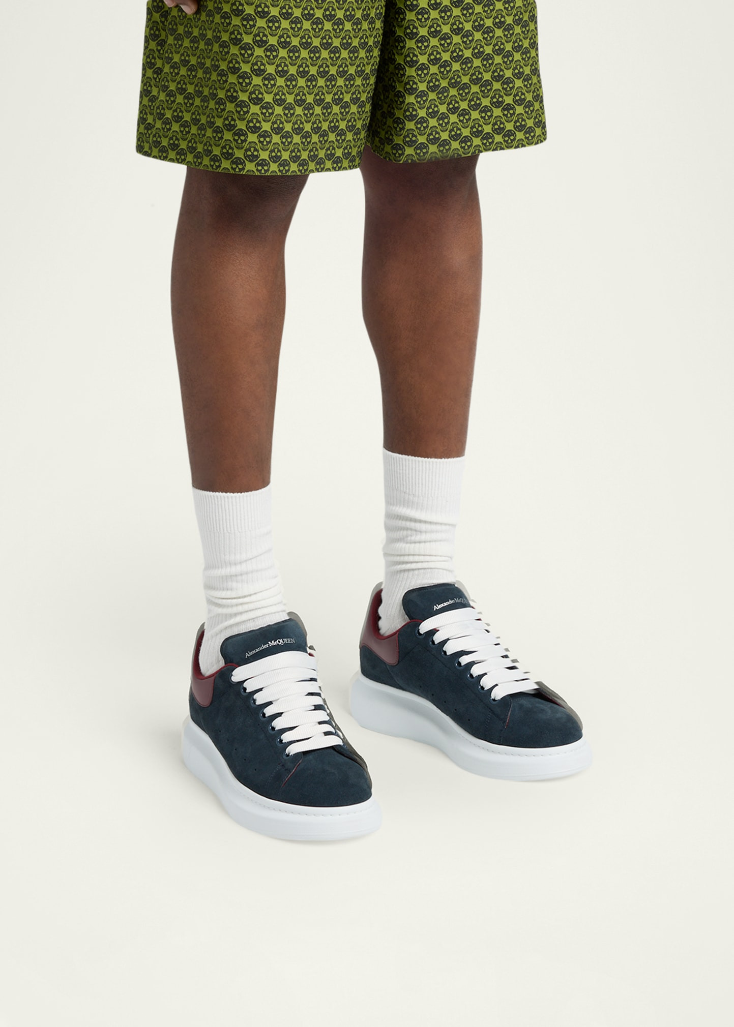 Men's Suede Leather-Backstay Oversized Sneakers - 2