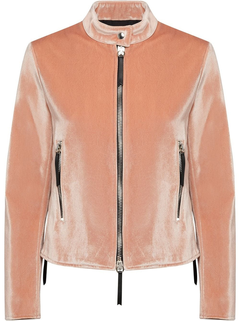 velvet zip-up jacket 1