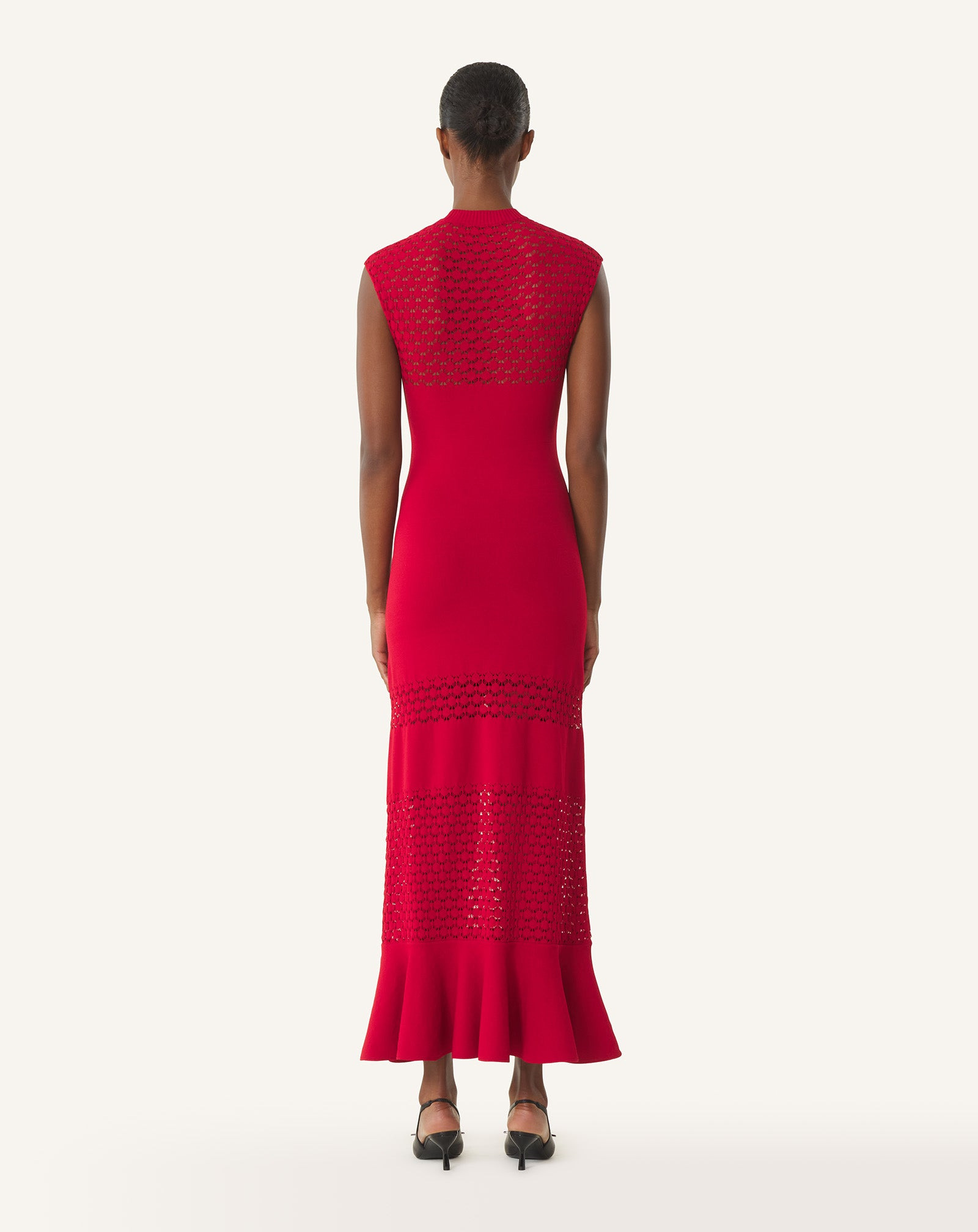 LACE DETAIL VISCOSE DRESS - 4