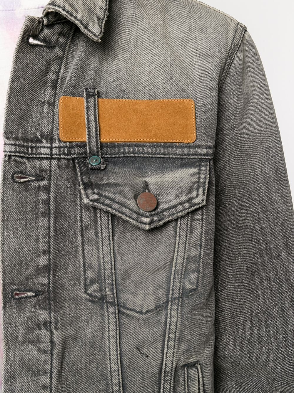 distressed-effect denim jacket - 5