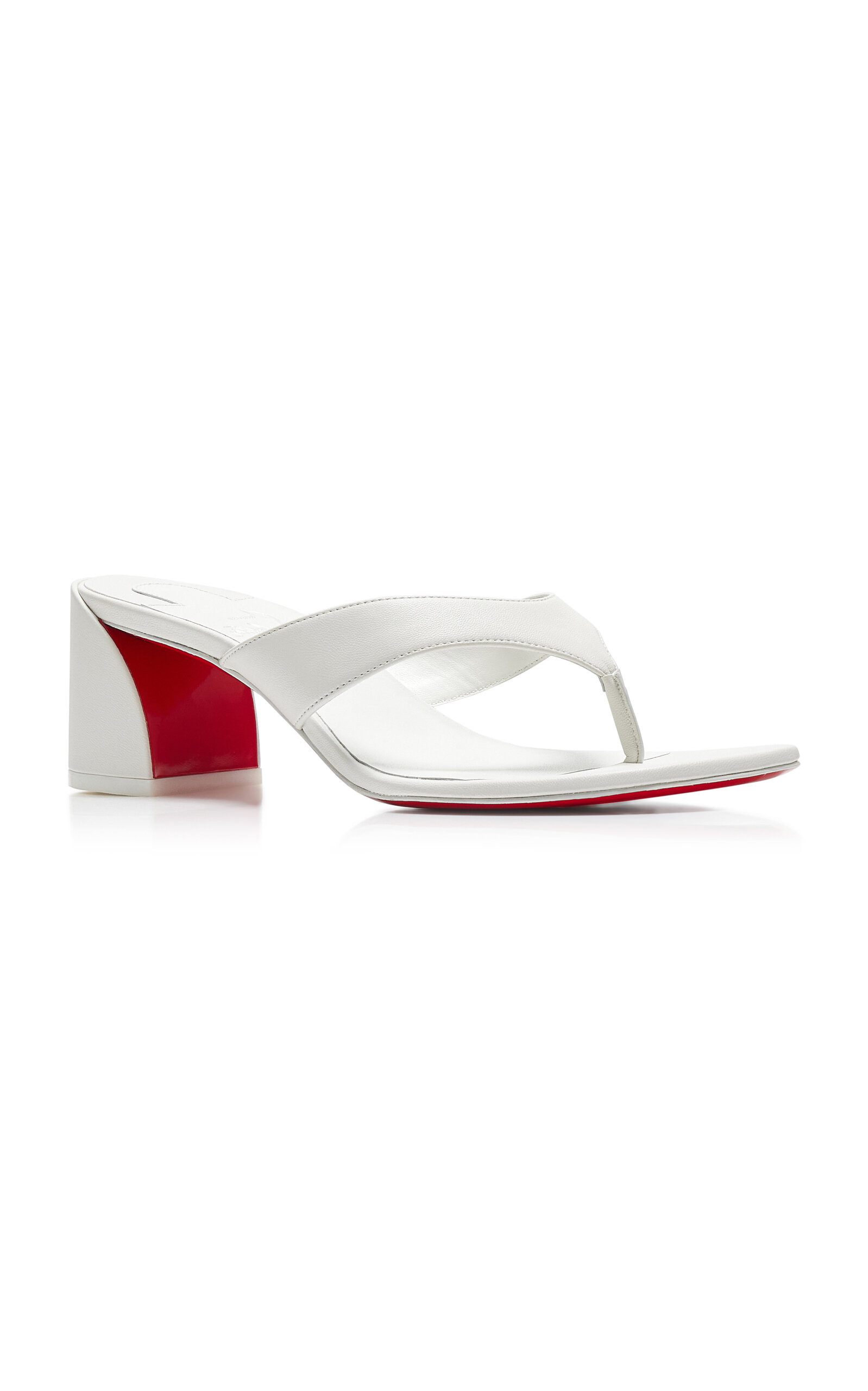 Janetonga 55mm Leather Thong Sandals white - 5