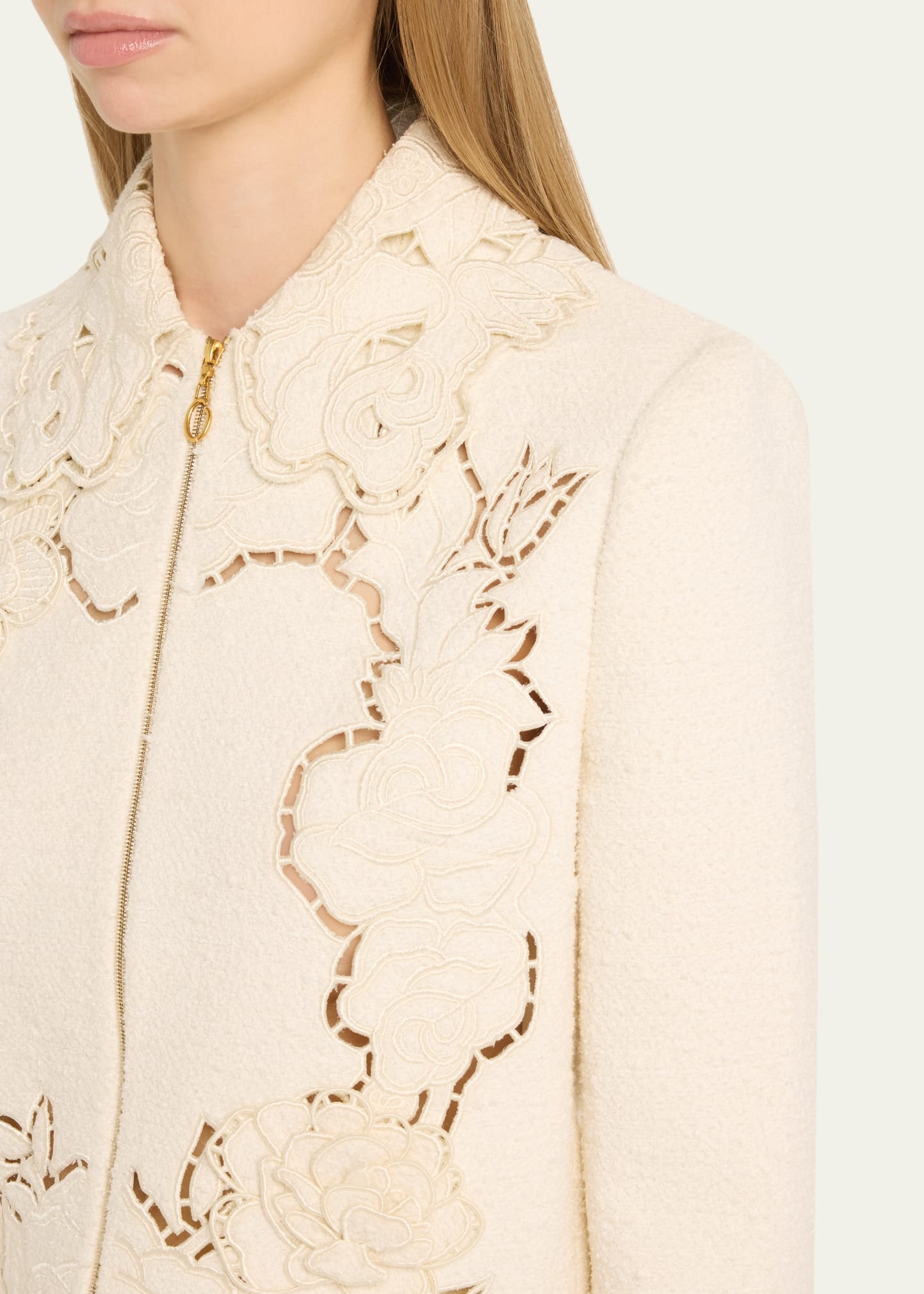 Rose Ladder Stitch Tweed Jacket - 5