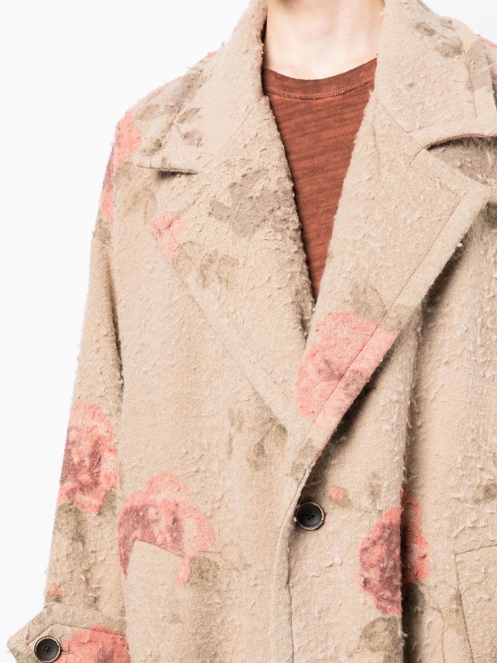 Cassie brushed floral-print coat - 5