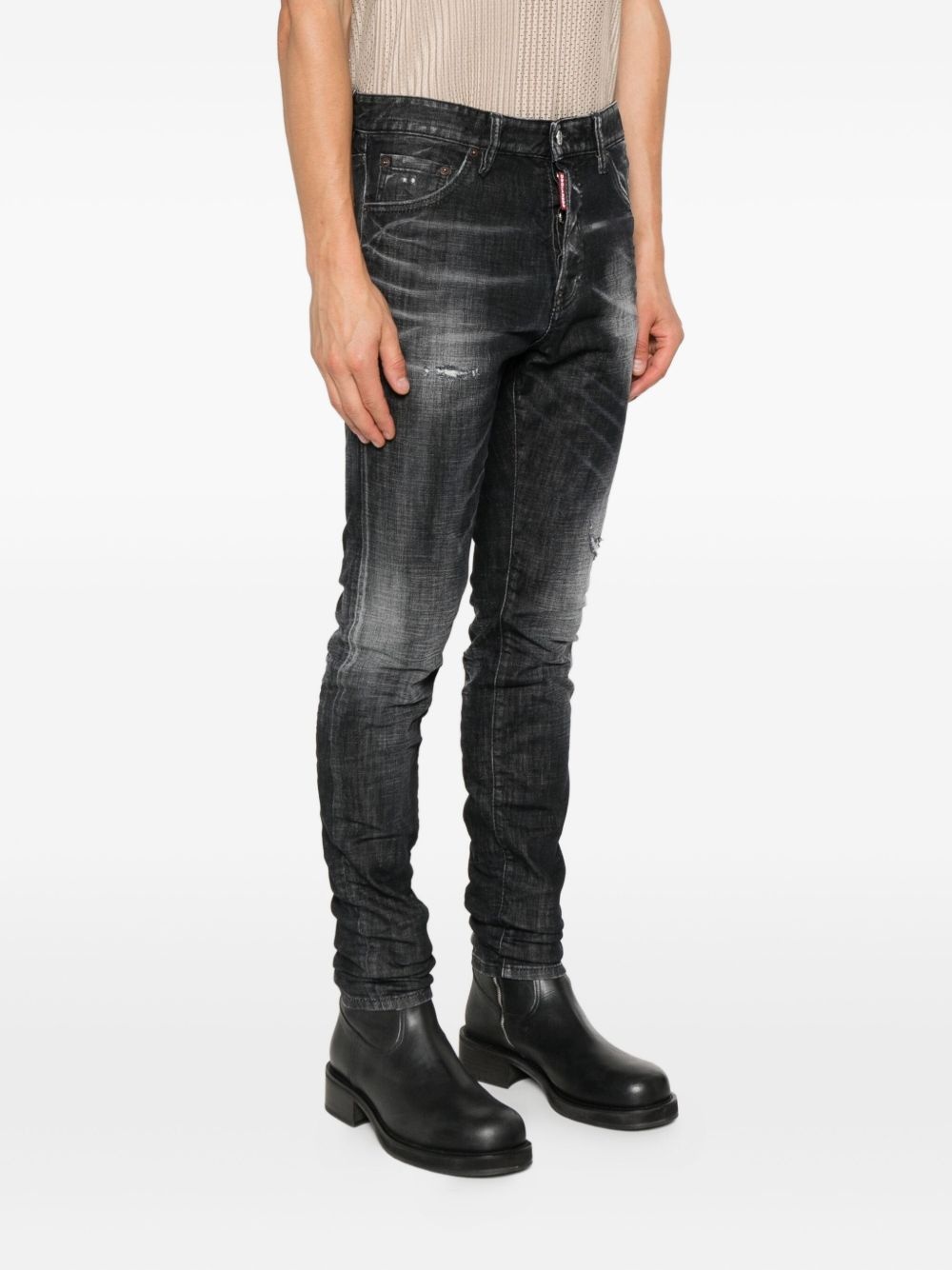 faded distressed jeans - 3