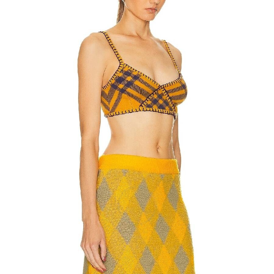 Burberry Check Pattern Wool Bralet Top - 4
