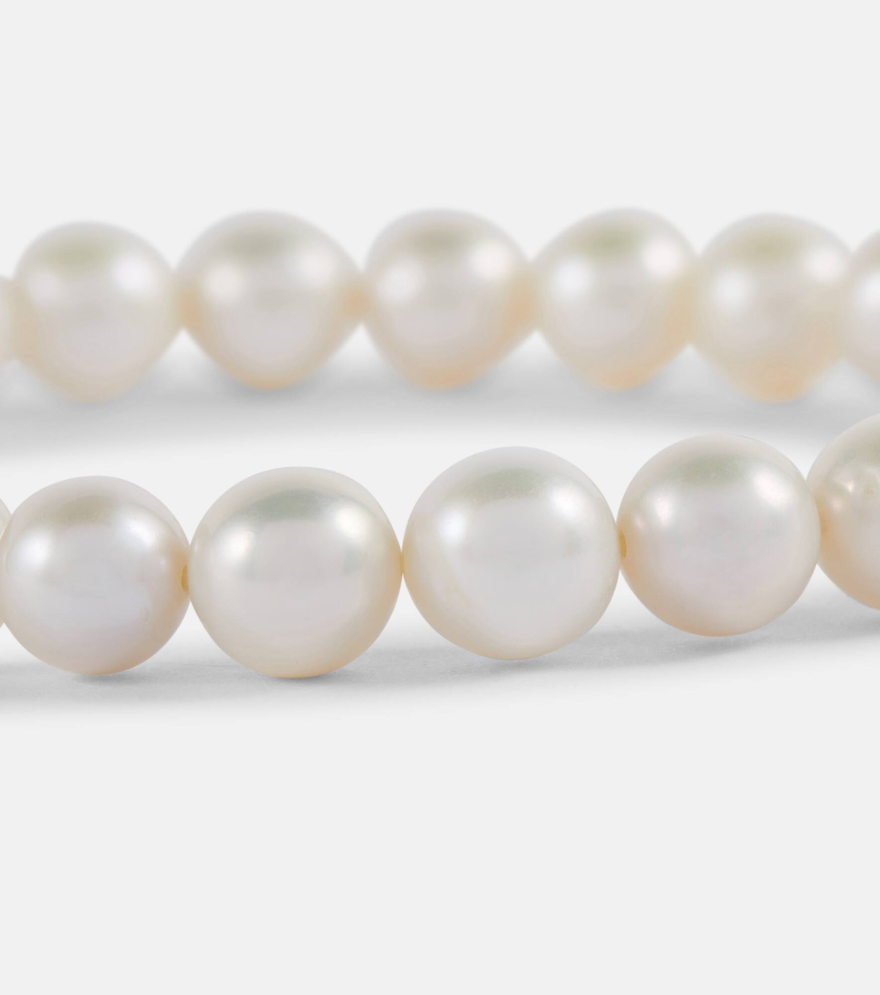 14kt gold and pearl bracelet with diamond - 4