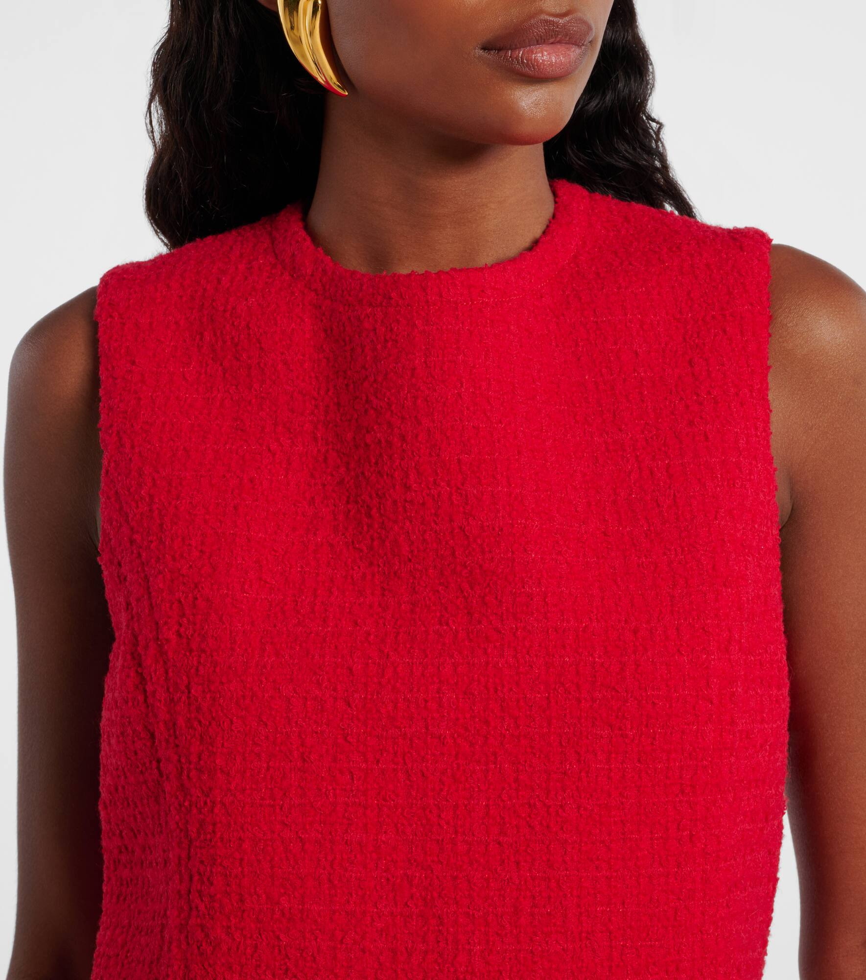 Tweed and faille minidress - 4