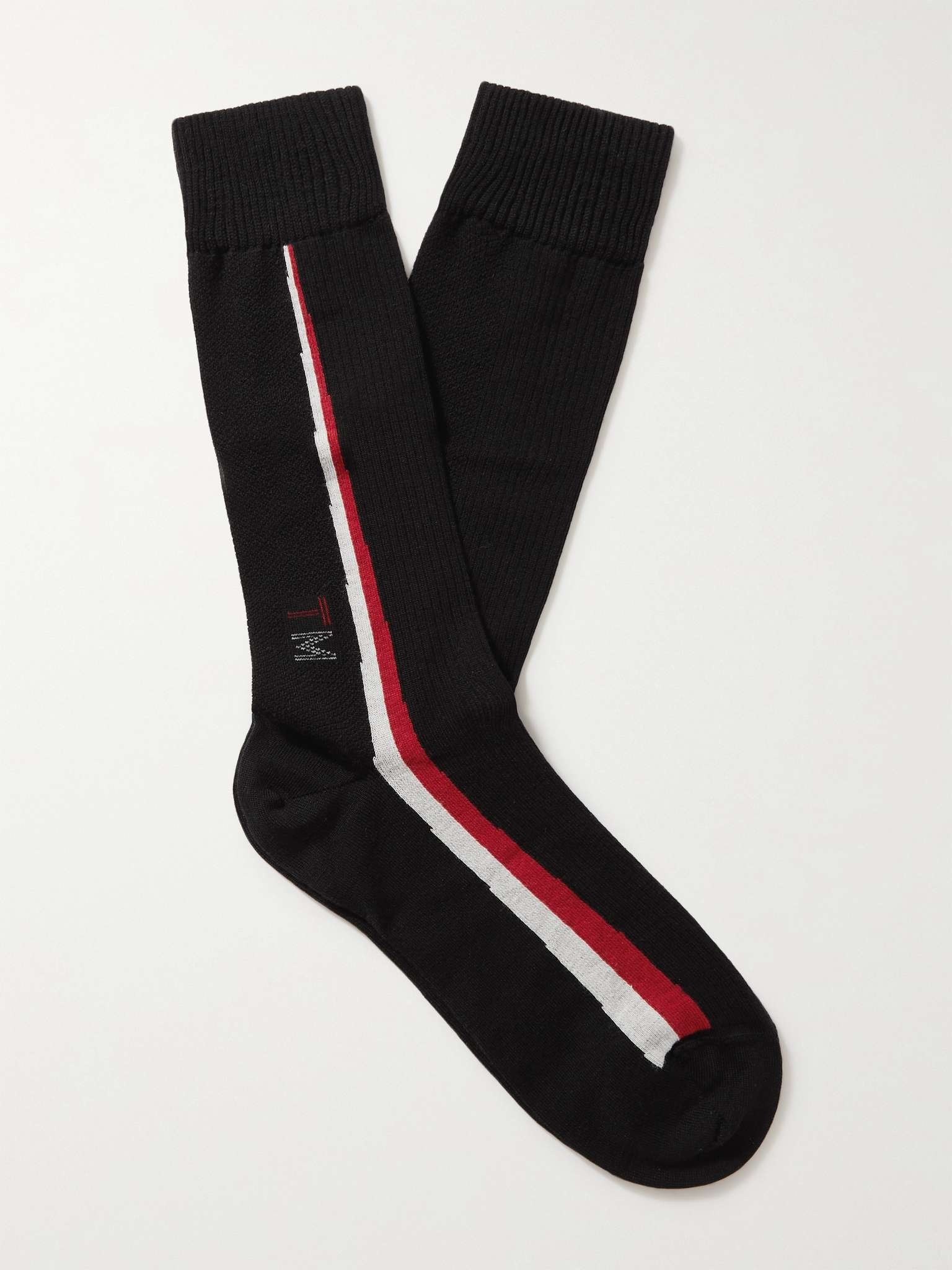 Striped TECHMERINO Wool-Blend Socks - 1