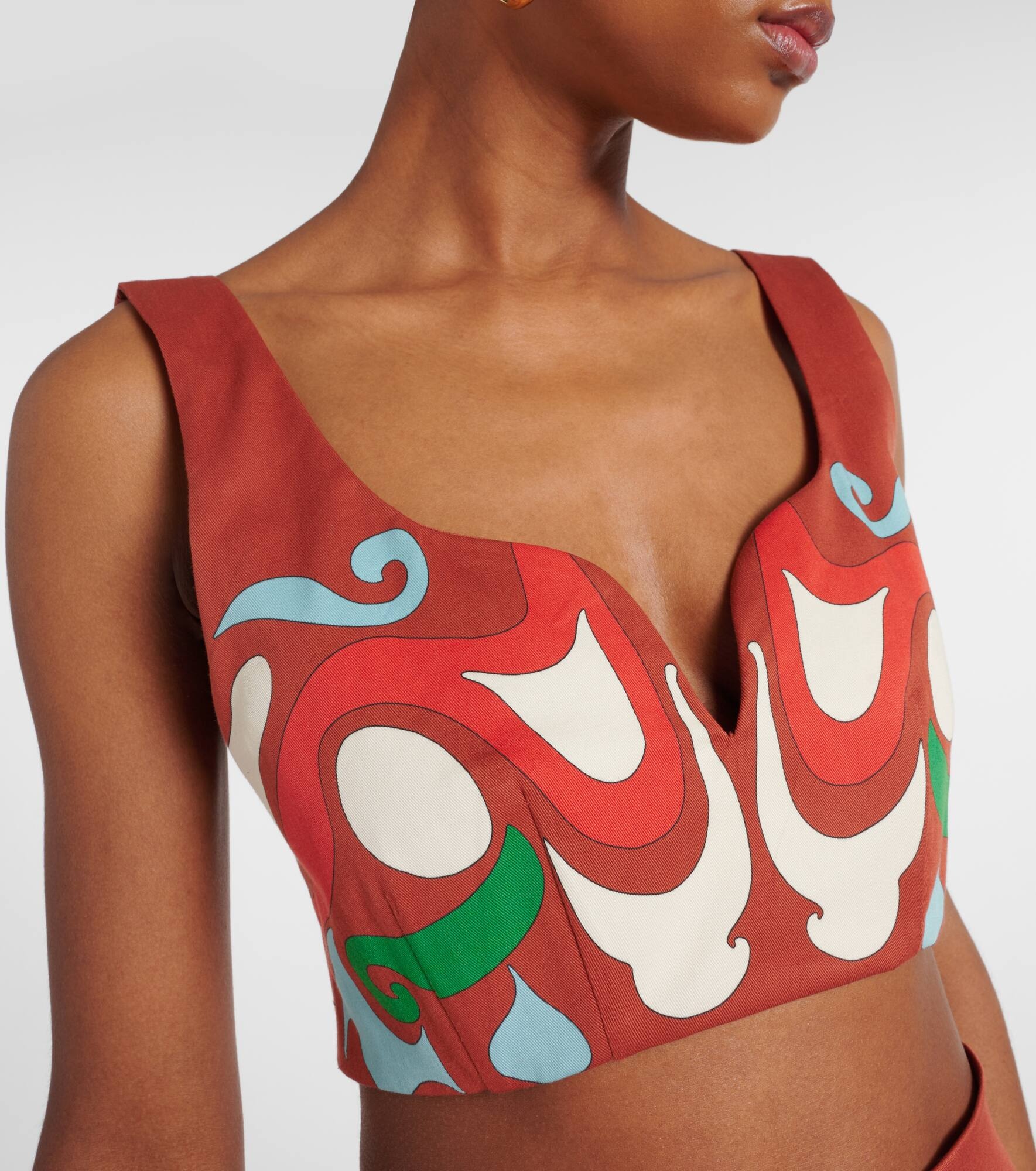 Baia printed cotton-blend crop top - 4