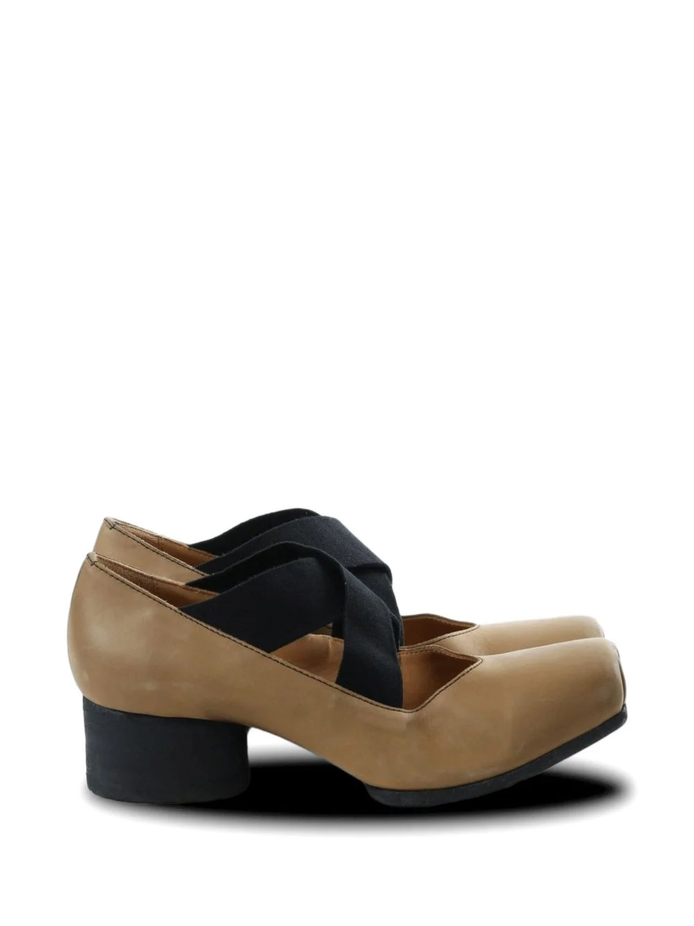 cross-strap square-toe pumps - 1