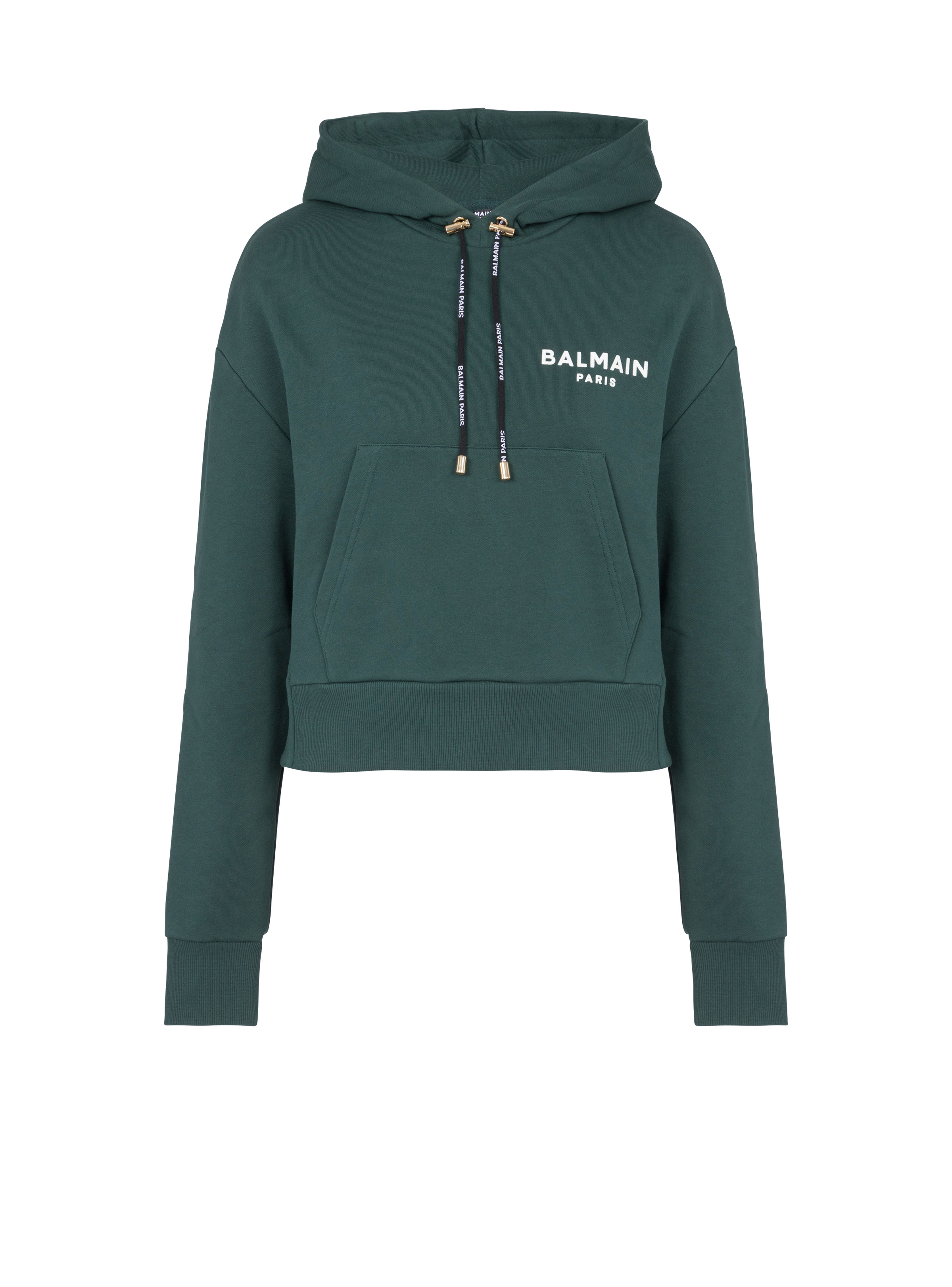 Sweatshirt with mini flocked Balmain Paris detail - 1