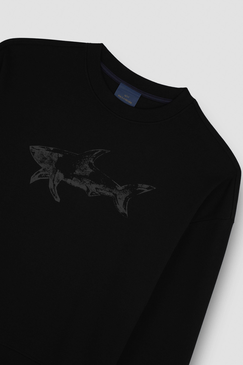 COTTON FLEECE SWEATSHIRT WITH SHARK PRINT 5