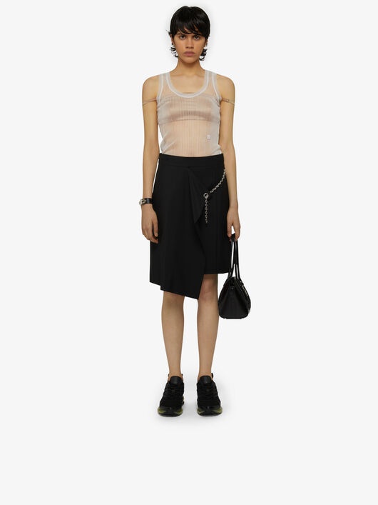ASYMMETRICAL WRAP SKIRT WITH METALLIC DETAILS - 2