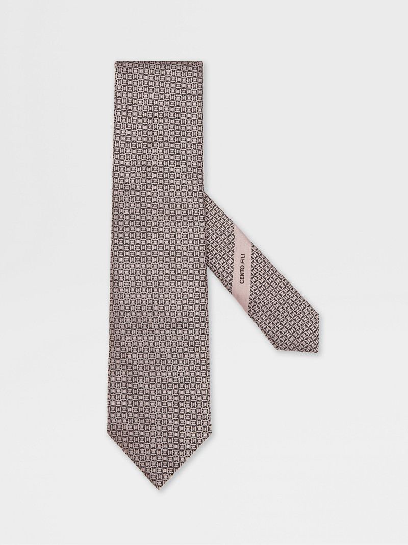 PINK CENTO FILI SILK TIE 1