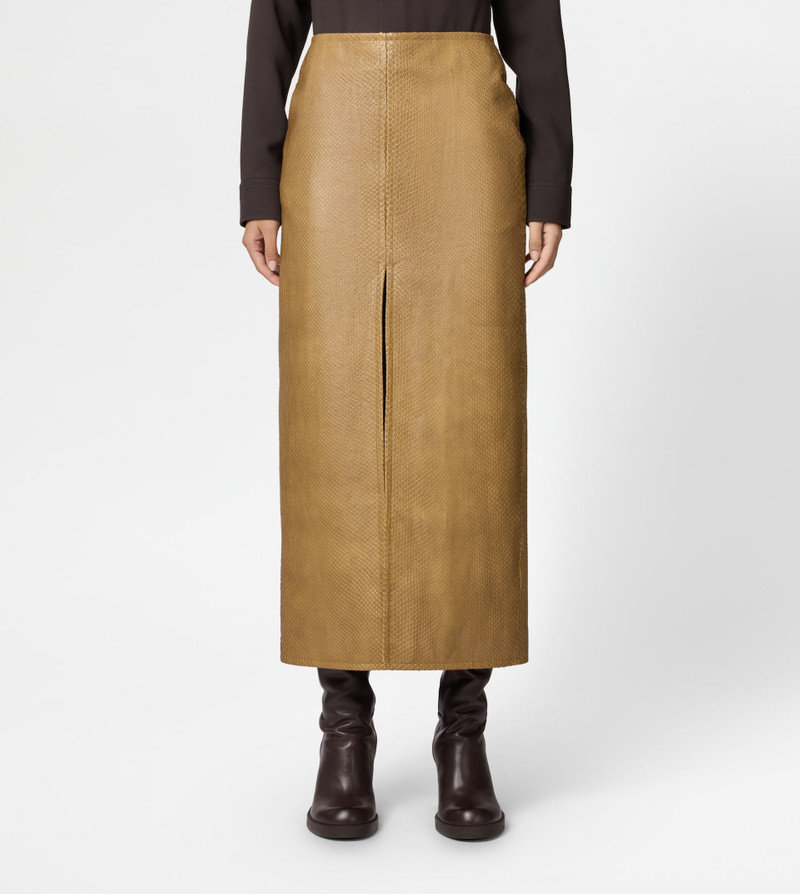 MIDI SKIRT IN PYTHON - BEIGE 3