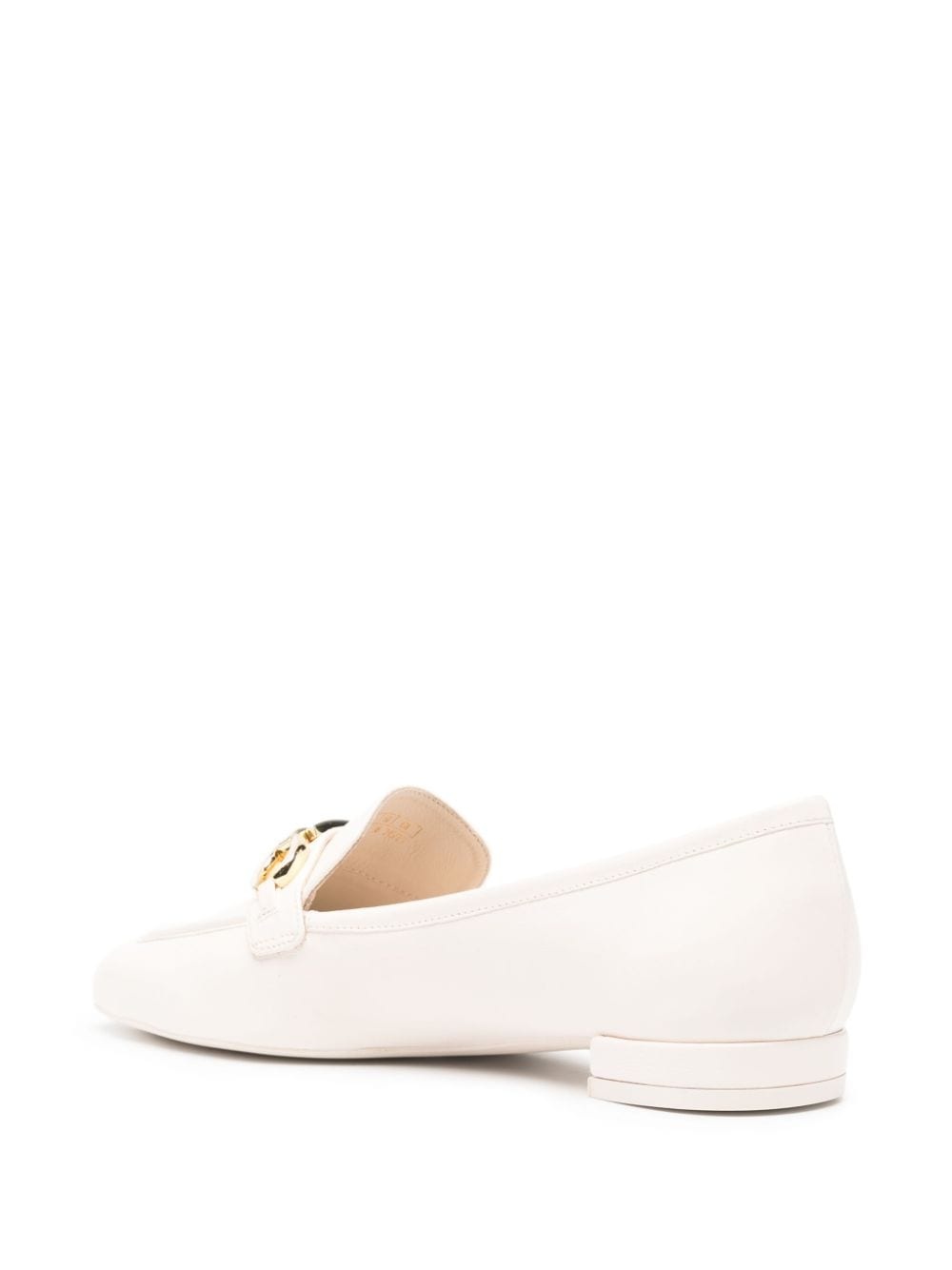 logo-plaque leather loafers - 3