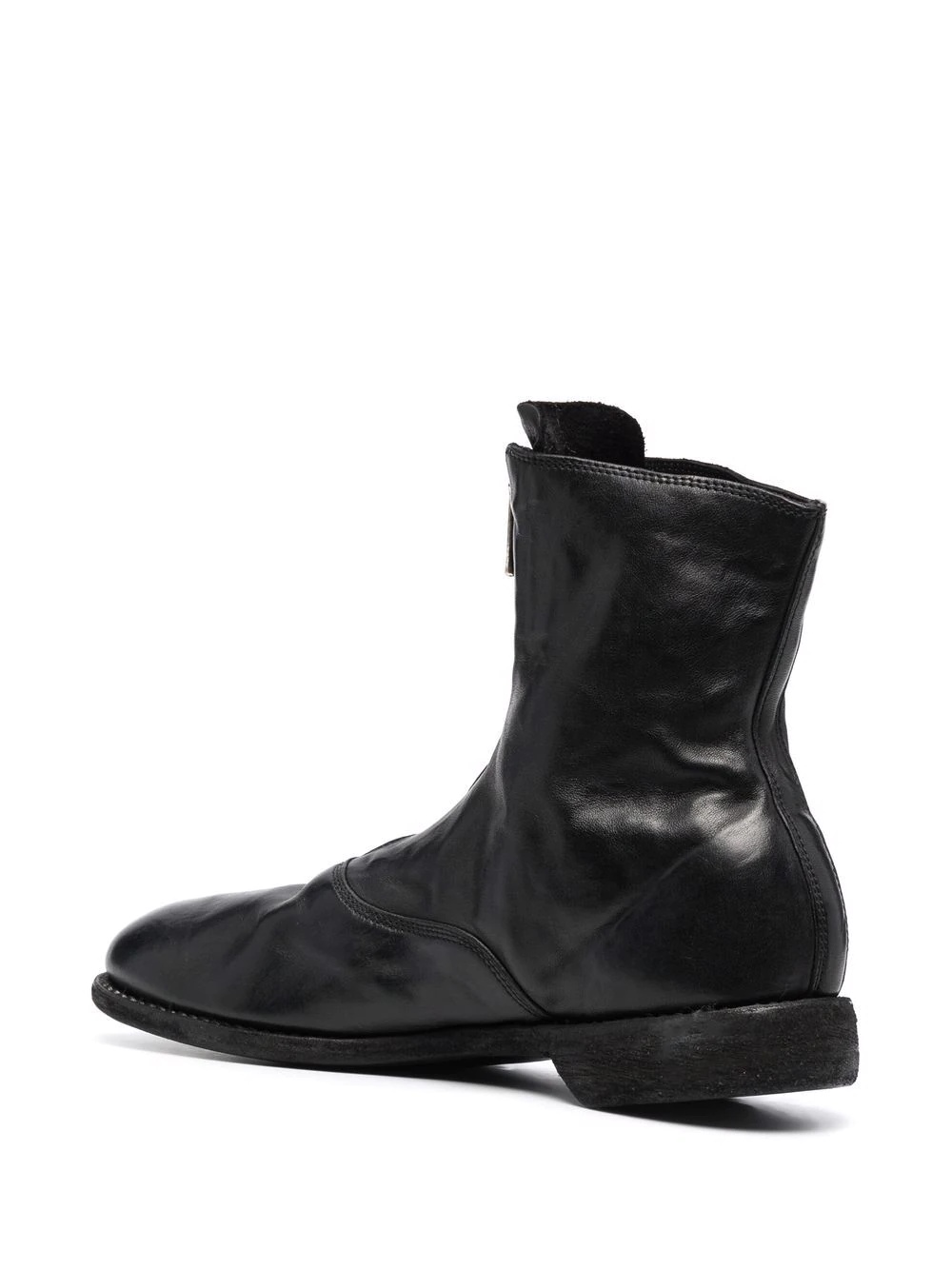 leather zip-front ankle boots - 3