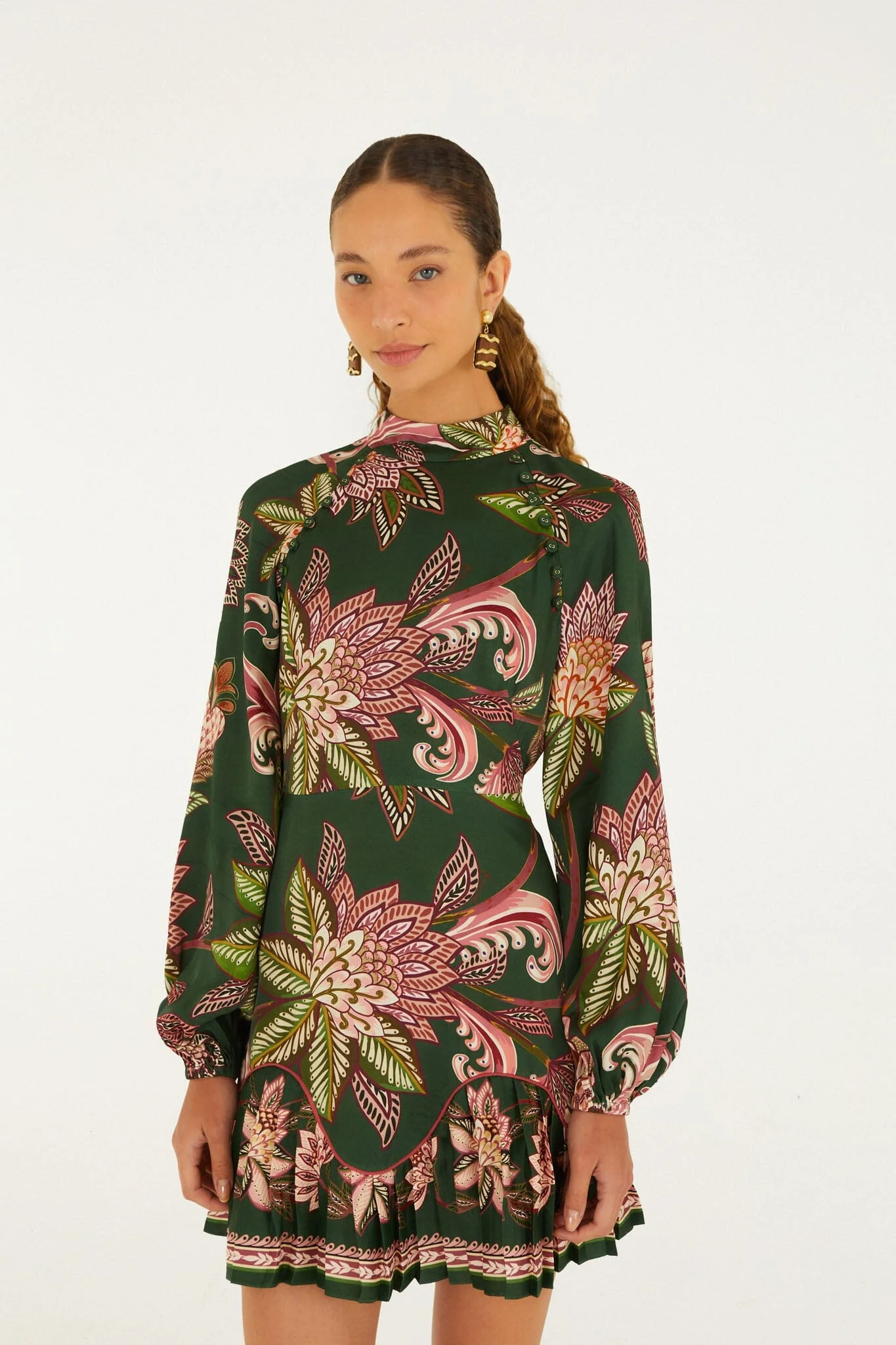 Arabesque Paradise Floral Ruffled Hem Mini Dress - 1