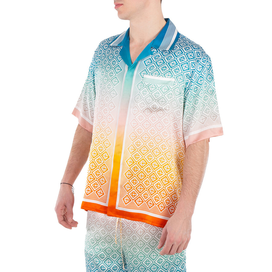 Casablanca Diamond Monogram Degrade Silk Shirt - 2